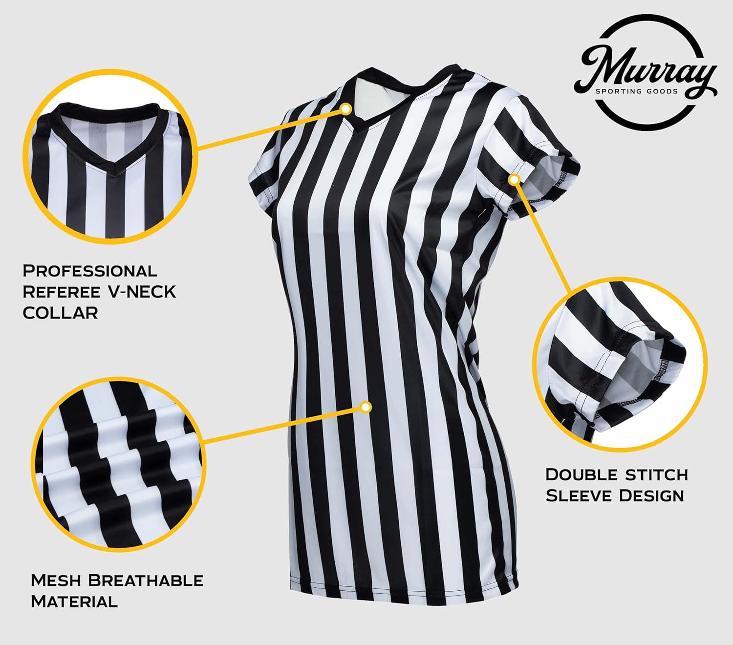 Women'S Referee Shirt | Women'S V-Neck Officials Jersey, Halloween Costume, or Waitress Uniform