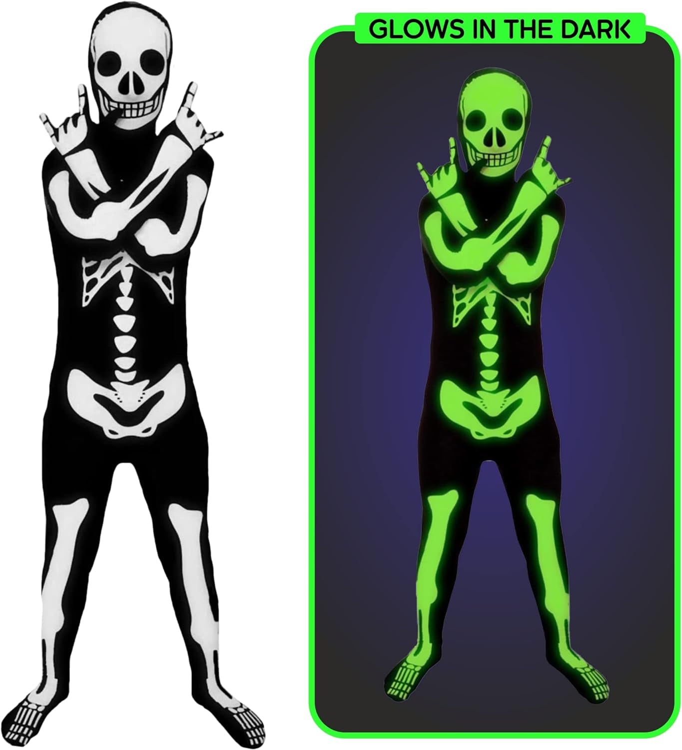 Skeleton Costume for Boys, Skeleton Outfit for Kids, Halloween Costume for Boys