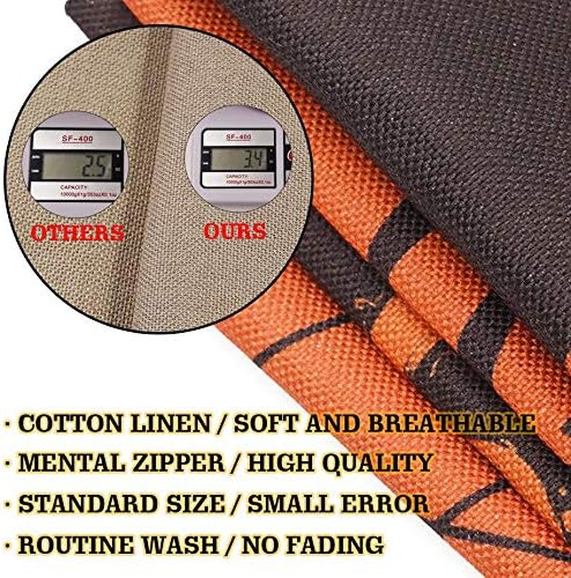 Halloween Decoration, Set of 4 Halloween Pillow Covers 18 X 18 Inch Spirder Web Jack-O-Lantern Cushion Covers for Halloween (Inserts Are Not Include)