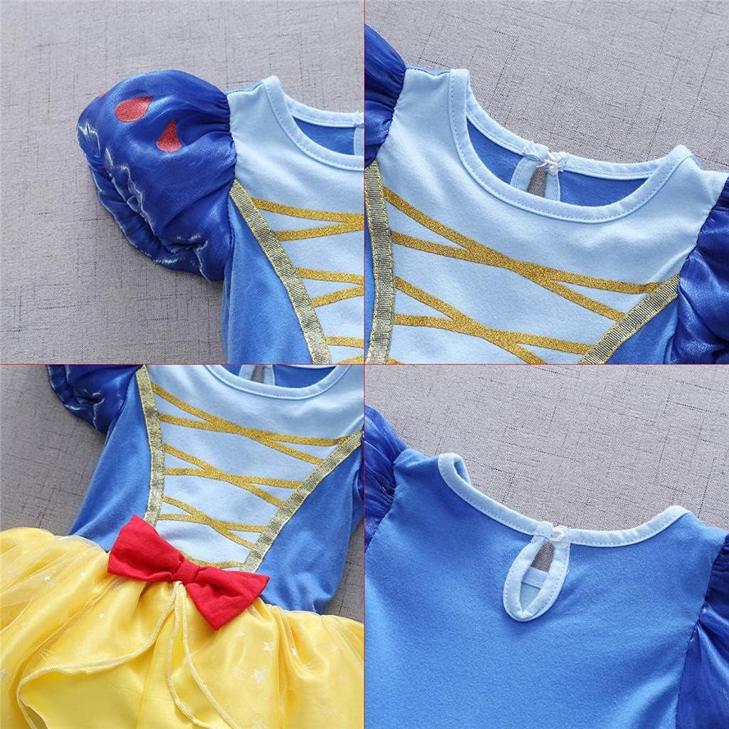 Infant Baby Girl Princess Dress Costume Romper Tulle Tutu Fancy Birthday Halloween Bodysuit Outfit with Headband