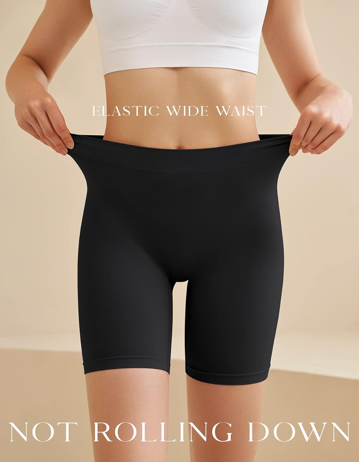 Women'S Slip Shorts for under Dresses, Seamless Smooth Comfortable Stretch Yoga & Bike Shorts
