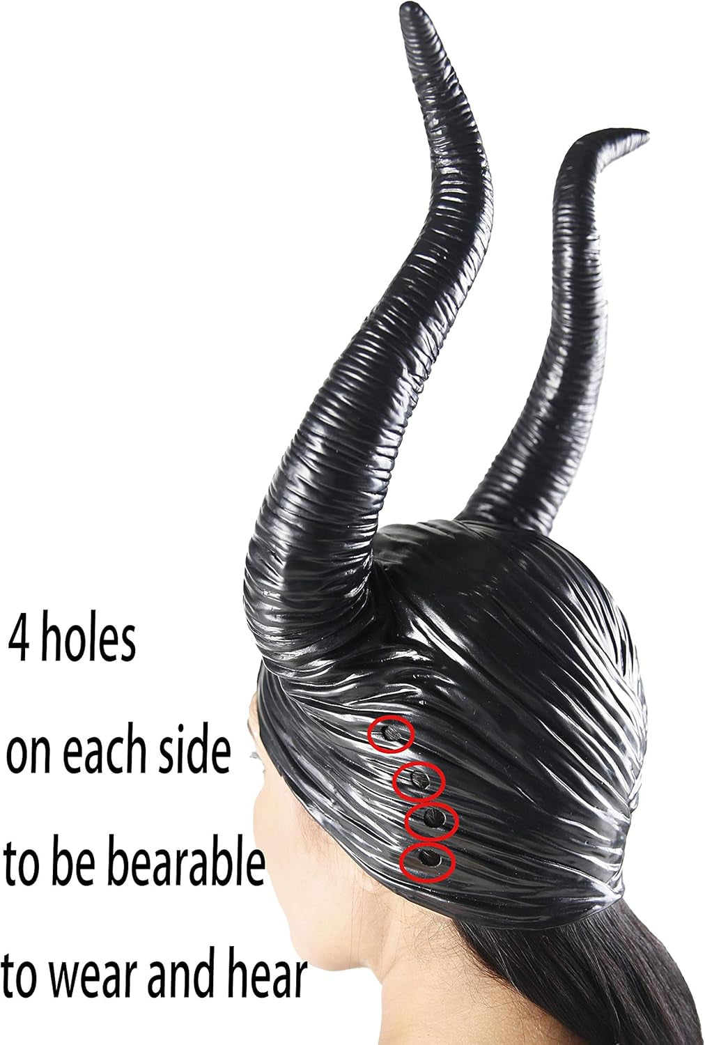 Halloween Costumes Black Crow Horns Queen Horns for Women Gothic Evil Hat Headband