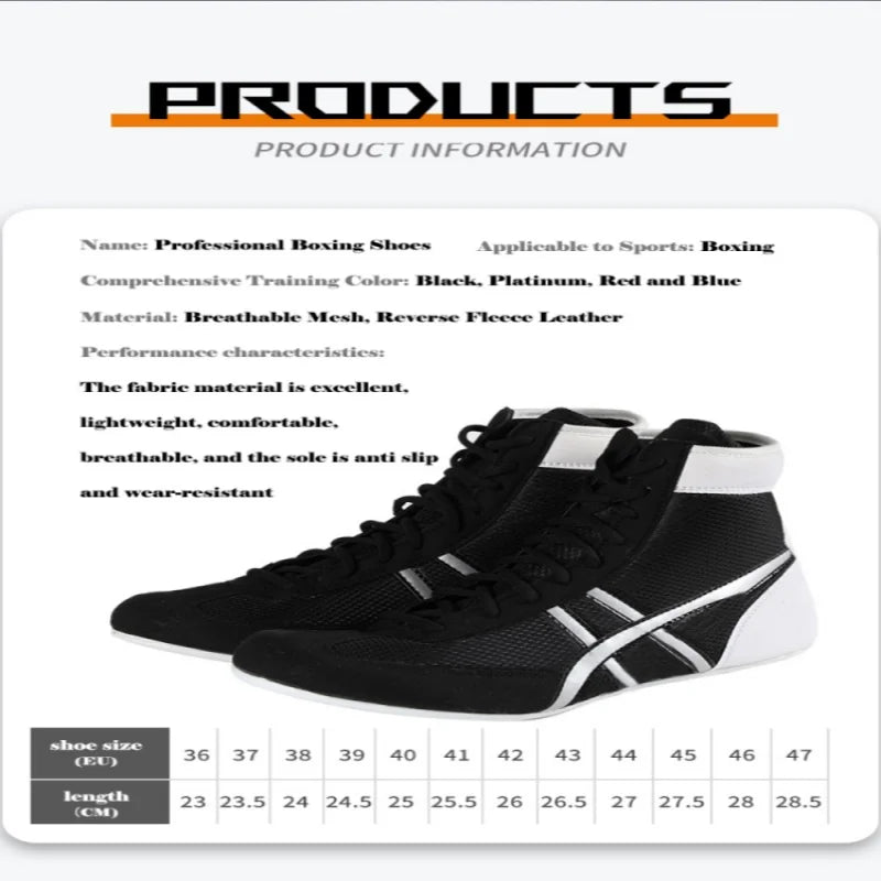 Weightlifting Shoes Boxing Shoes Breathable Wear-Resistant Non-Slip Wrestling Shoes Fighting Sports Shoes Gym Training Shoes
