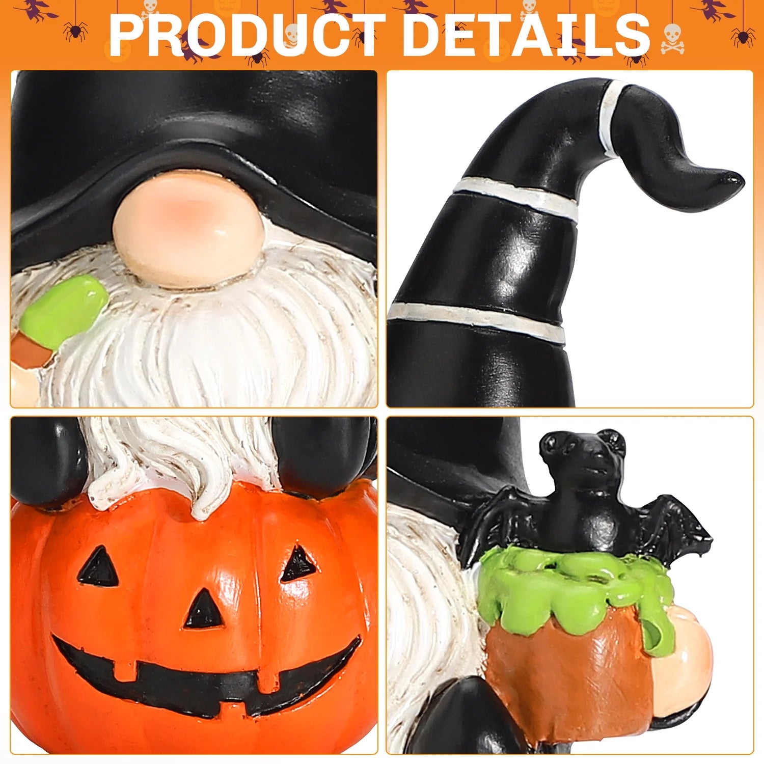 2Pcs Halloween Gnomes, Halloween Figurines, Halloween Decorations Indoor Halloween Gifts