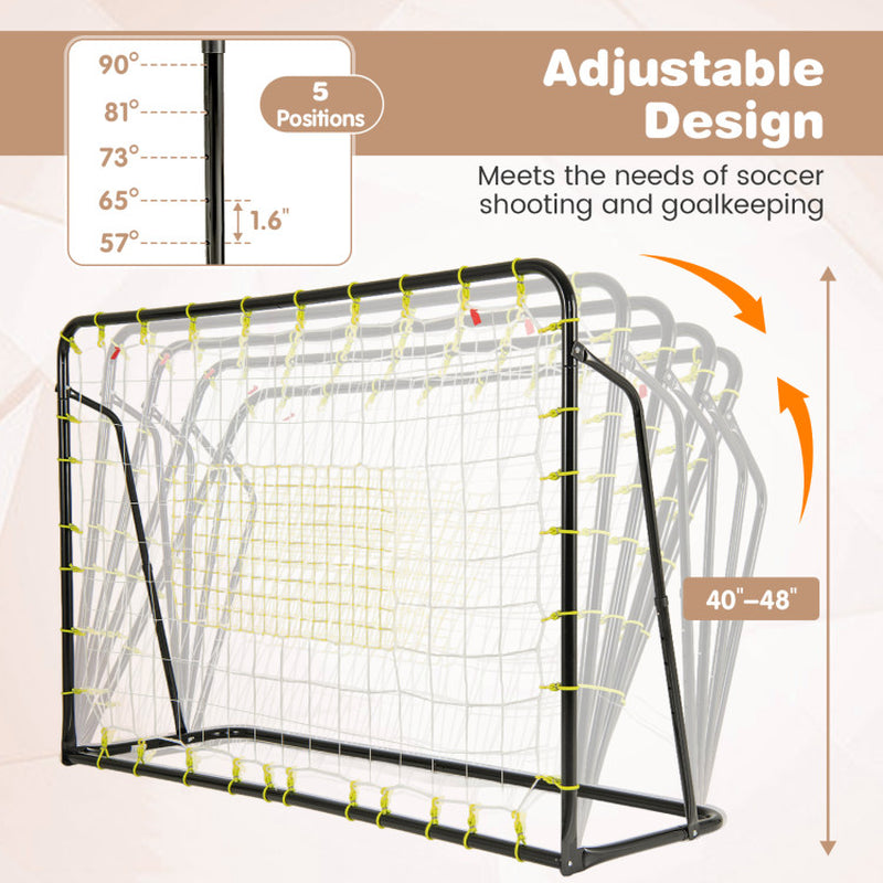 2-In-1 Kids Soccer Rebounder and Soccer Goal with Adjustable Height