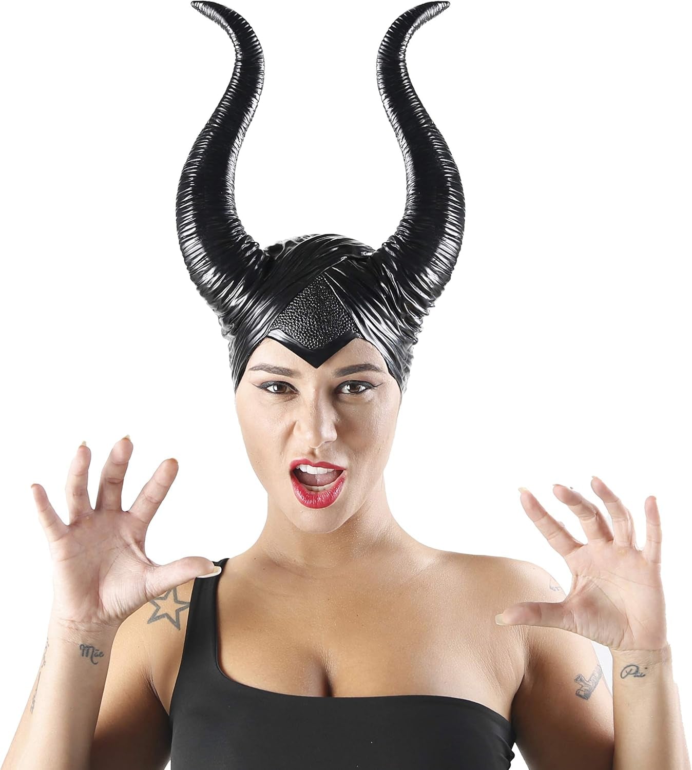 Halloween Costumes Black Crow Horns Queen Horns for Women Gothic Evil Hat Headband