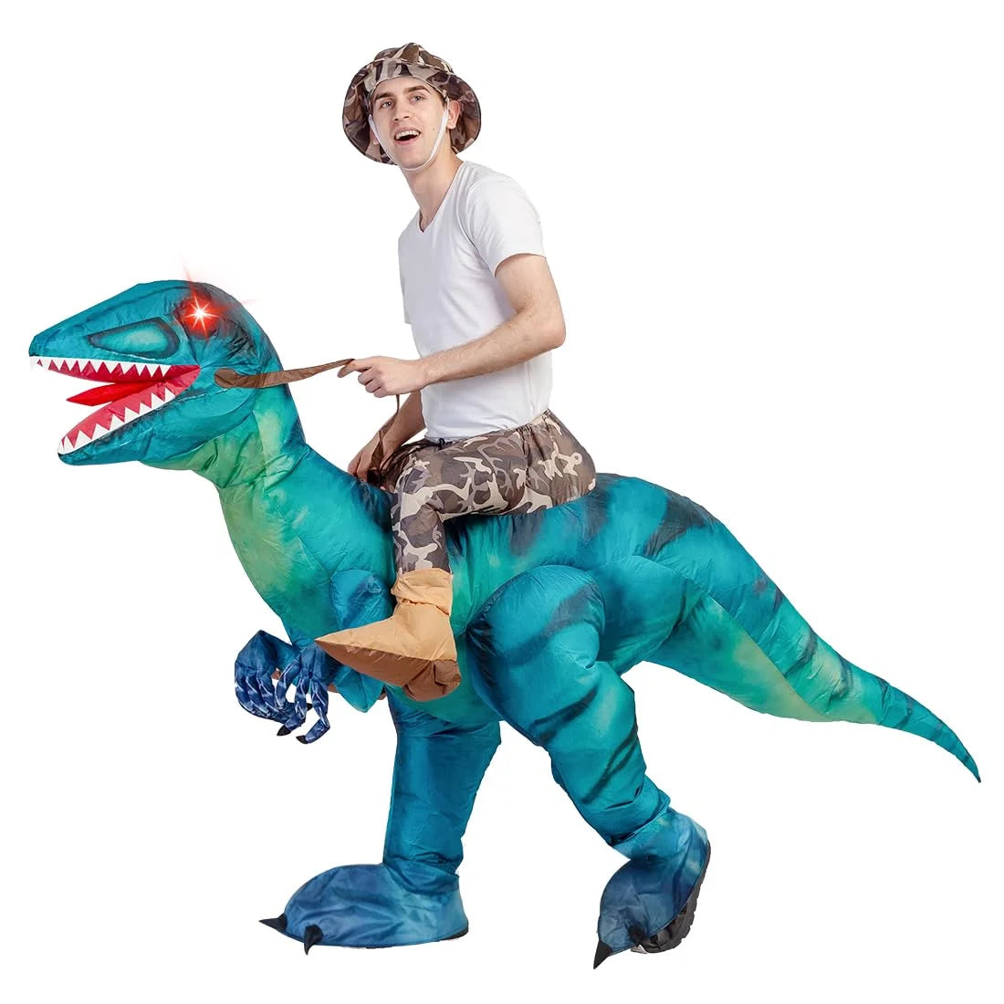 63 Inch Inflatable Dinosaur Costume Adult Dinosaur Costumes, Blow up Dinosaur Costume Adult Size, Funny Halloween Costumes for Adults Men Women Halloween Party Cosplay