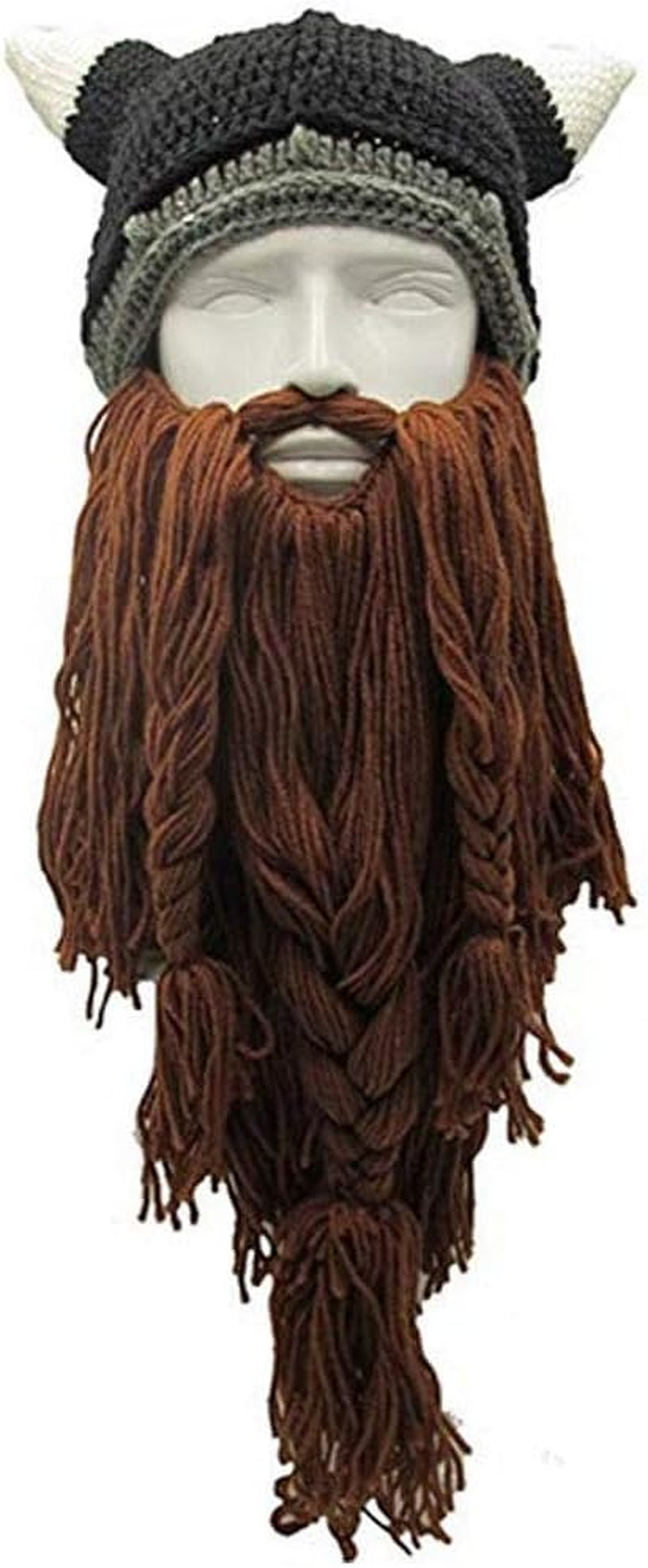 Creative Barbarian Knit Beard Hat Funny Knit Cap Wig Beanie Hats Beard Facemask