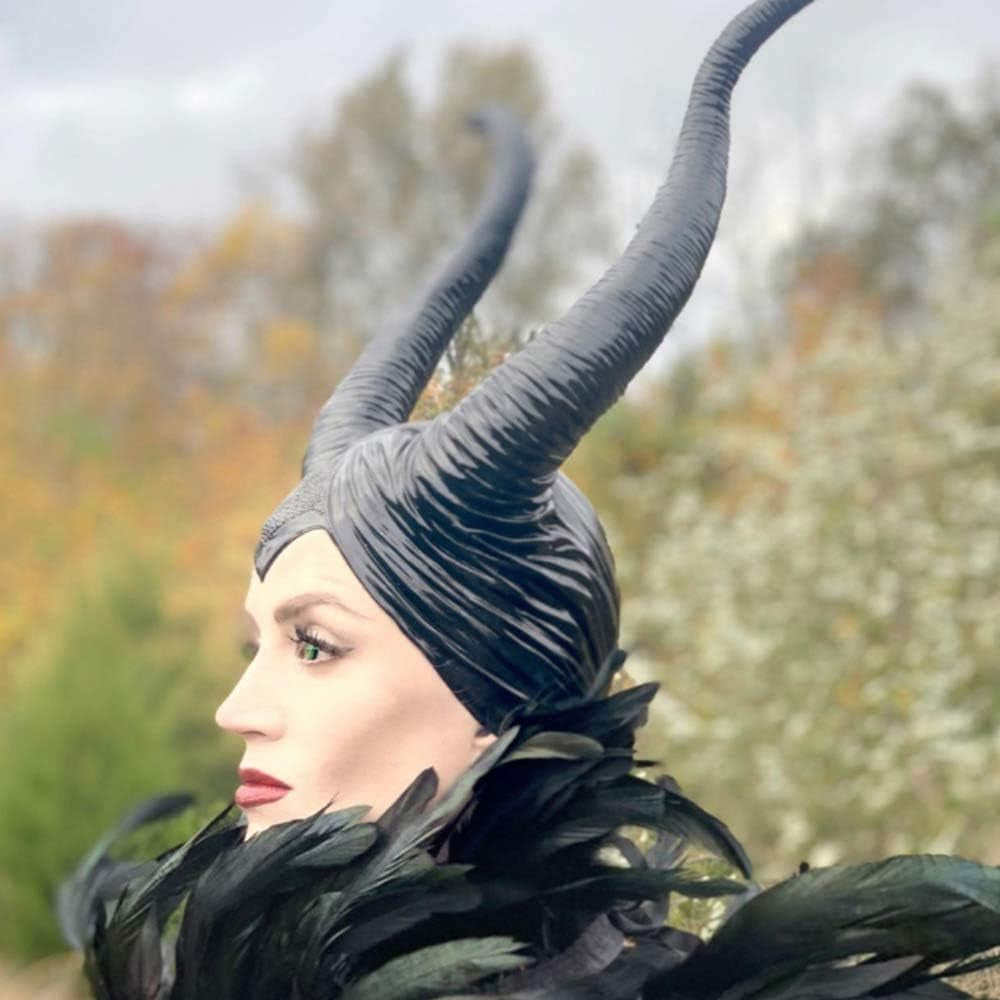 Halloween Costumes Black Crow Horns Queen Horns for Women Gothic Evil Hat Headband