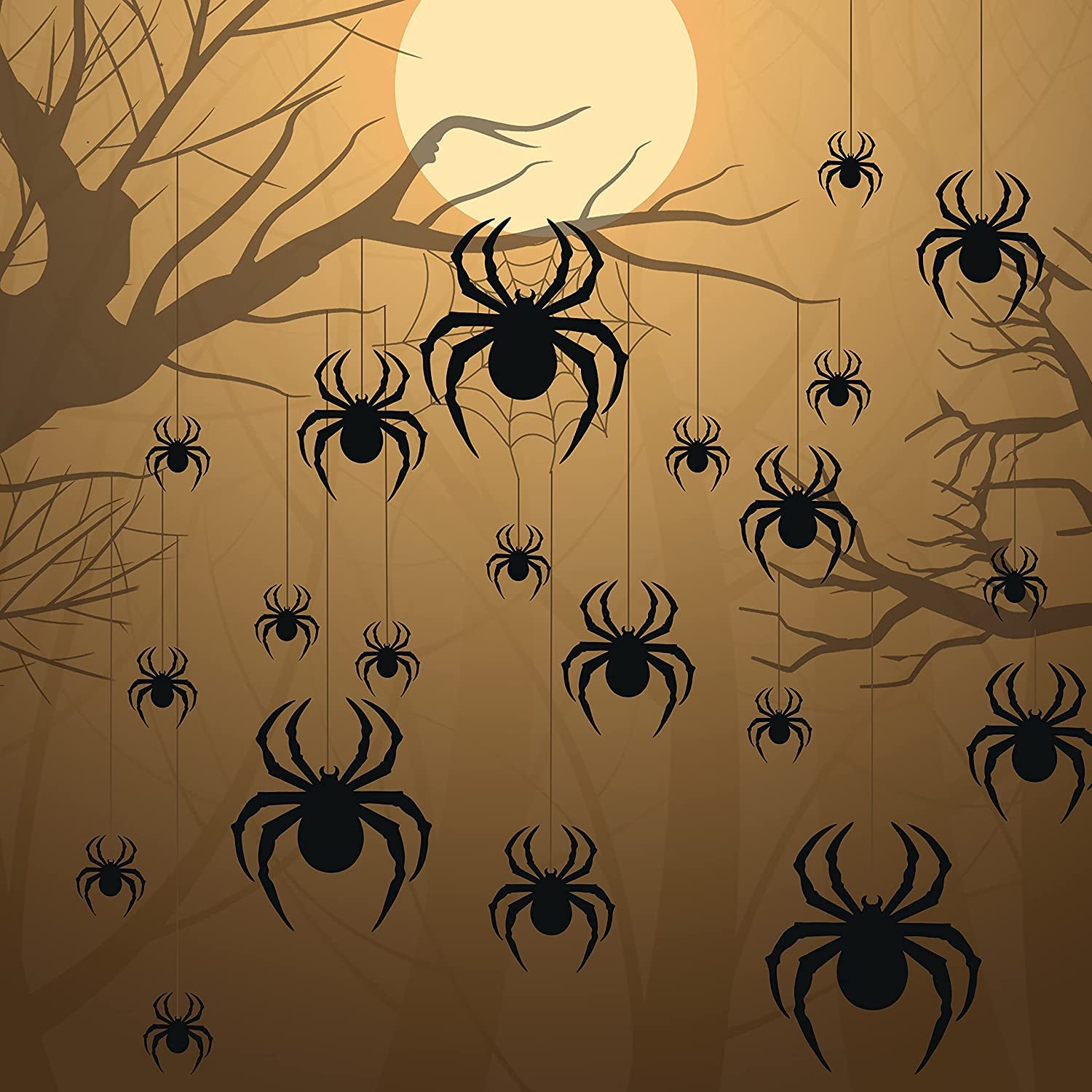 60 PCS Halloween Wall Decorations DIY Party Supplies 3D Plastic Spider Decoration Stickers, Indoor Outdoor Scary Spider Halloween Decor for Home Wall Window