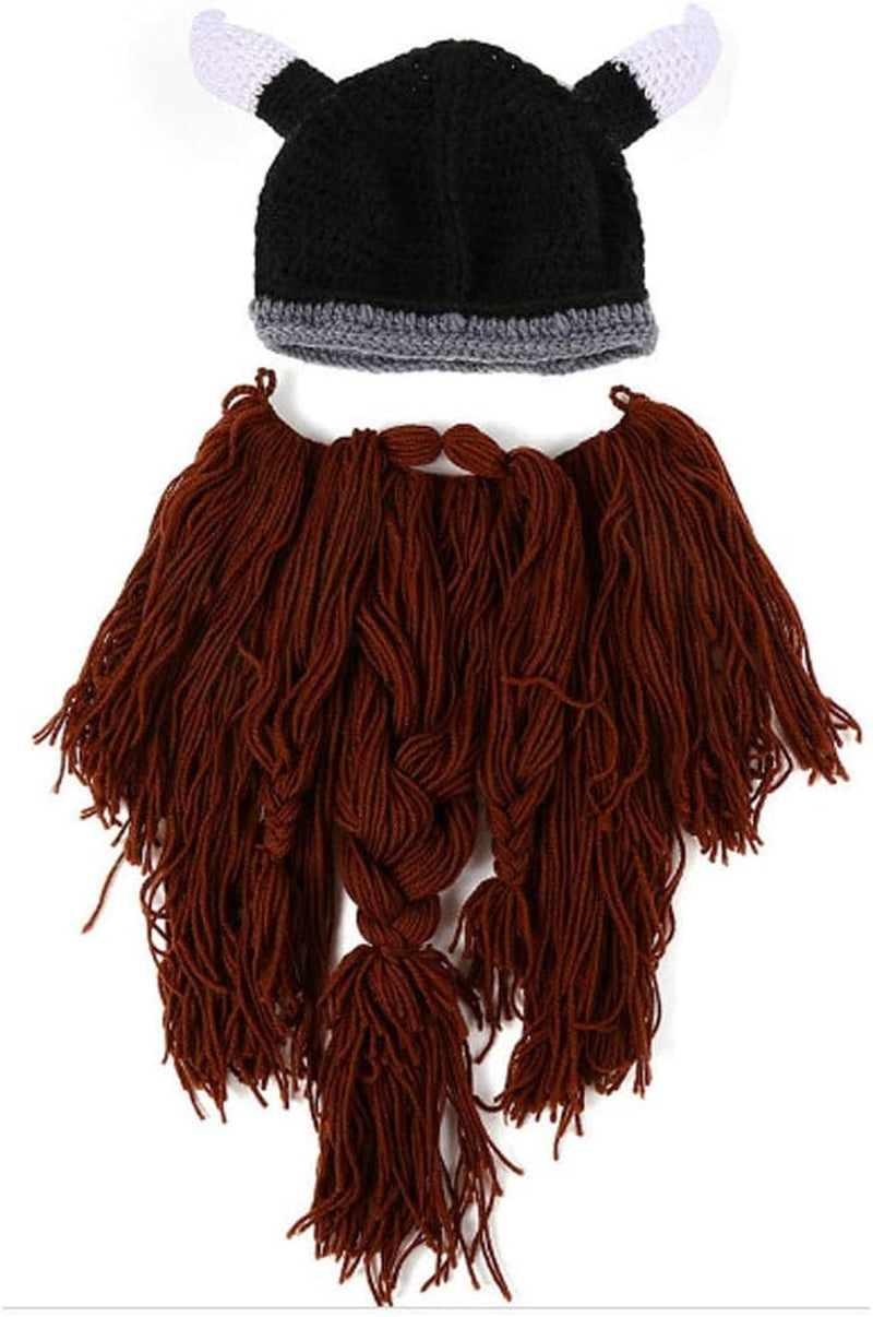 Creative Barbarian Knit Beard Hat Funny Knit Cap Wig Beanie Hats Beard Facemask