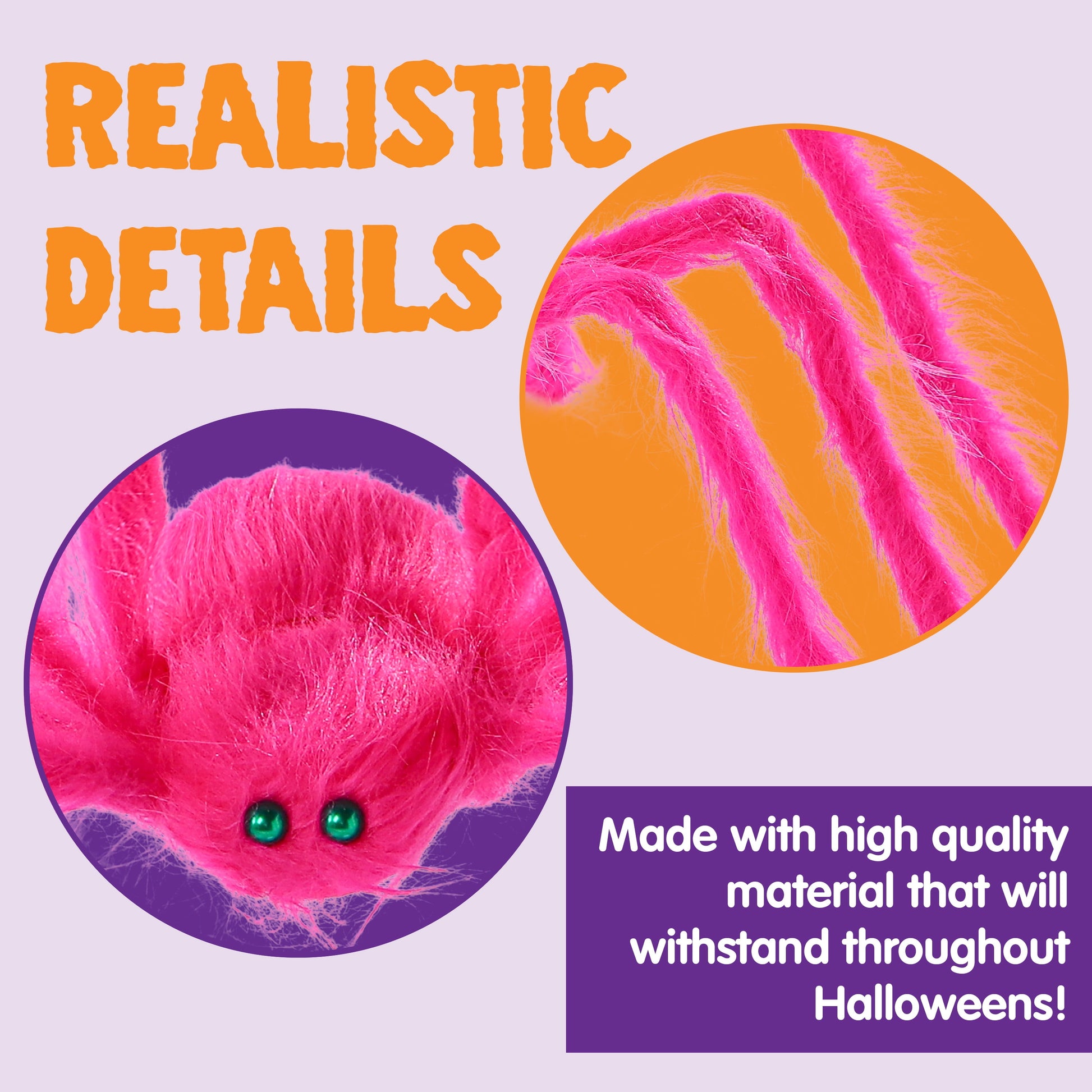 5 Ft Giant Spider Halloween Decorations,Scary Spider Halloween Outdoor Party Decorations Props Halloween Yard Decorations,Pink