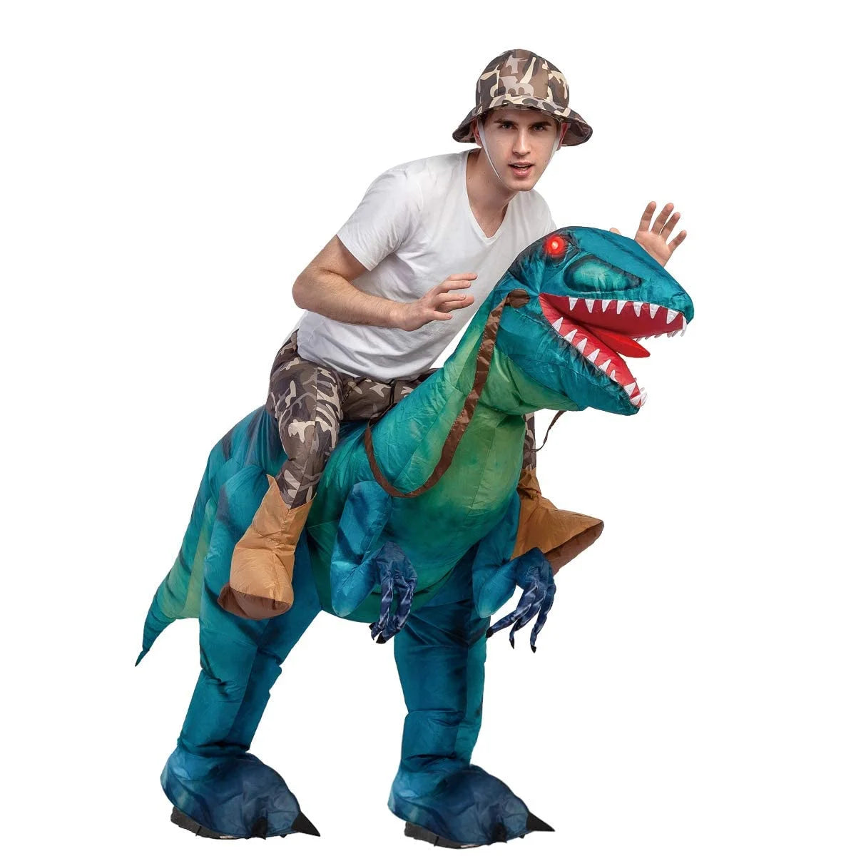 63 Inch Inflatable Dinosaur Costume Adult Dinosaur Costumes, Blow up Dinosaur Costume Adult Size, Funny Halloween Costumes for Adults Men Women Halloween Party Cosplay