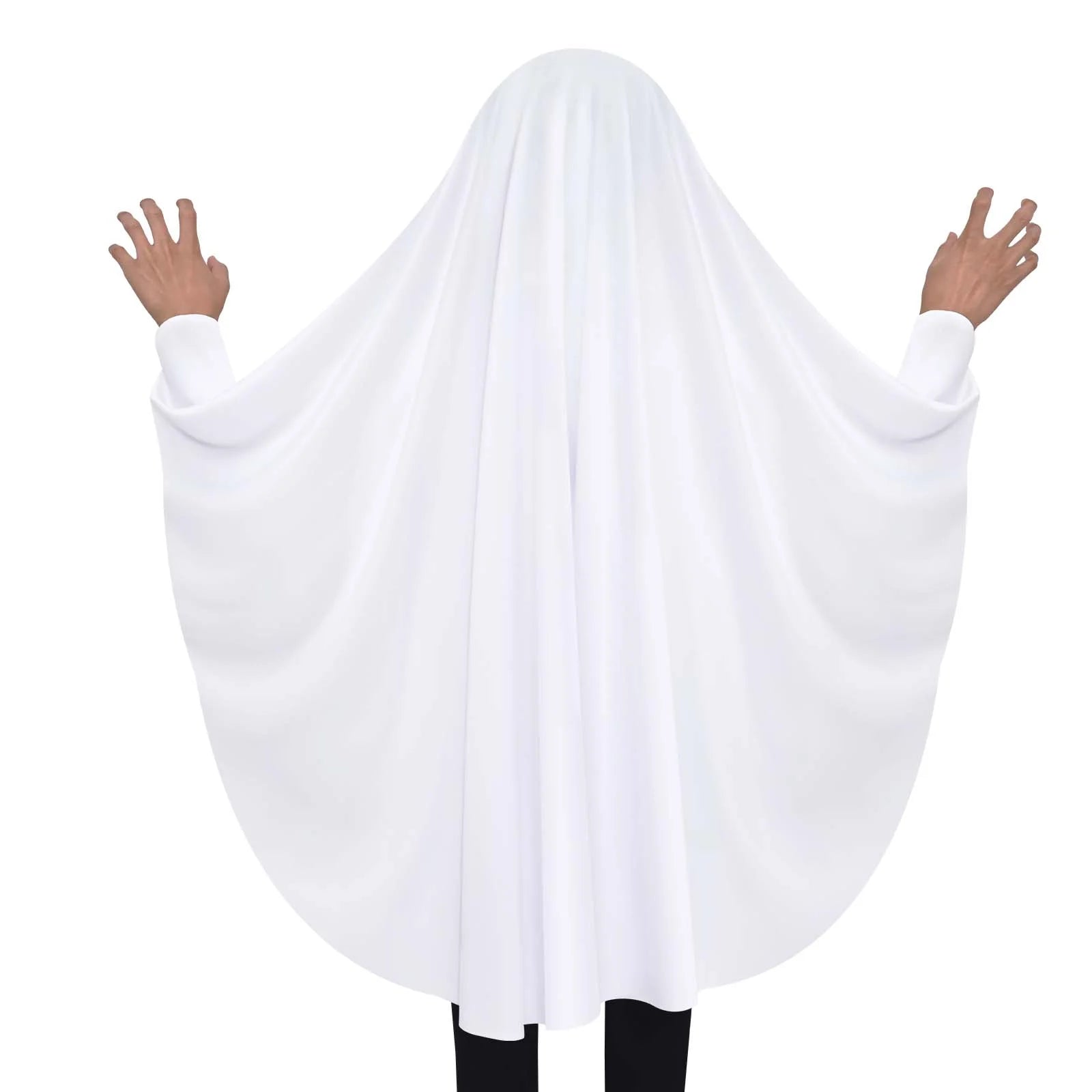Ghost Costume for Kids with Pumpkin Bag, Spooky Halloween Costume for Boys Girls