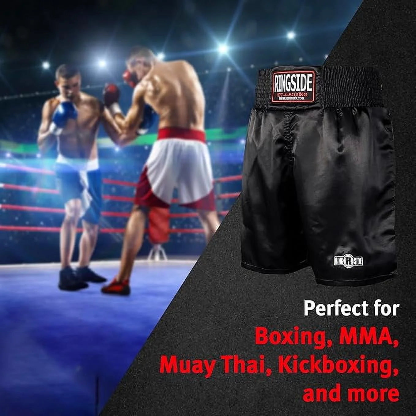 Pro-Style Boxing Trunks, Satin Shorts for Men and Women, Ideal for Boxing, MMA, Muay Thai
