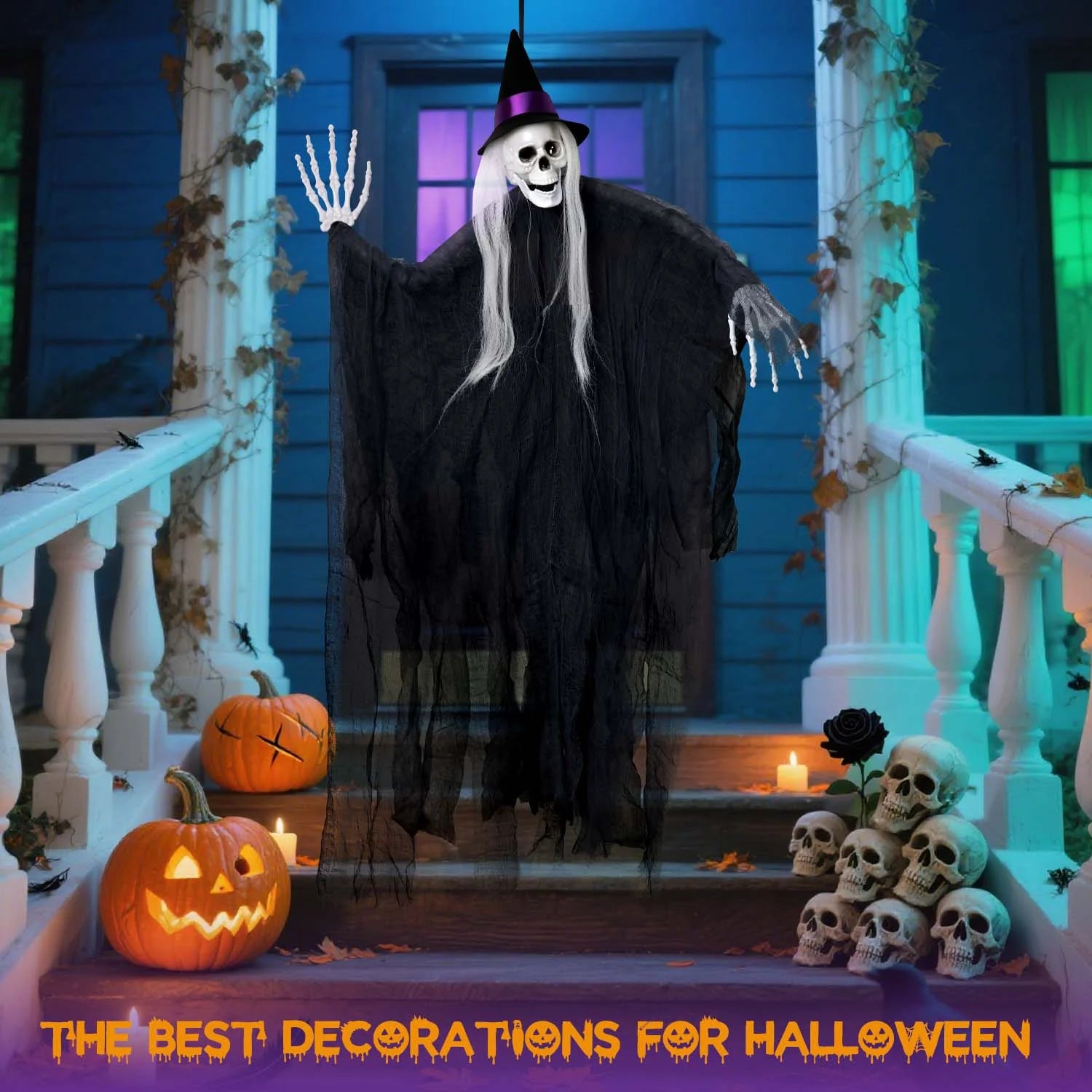 3Pcs Halloween Hanging Skeleton Ghosts Decorations Halloween Decorations Outdoor Indoor Scary Halloween Decor