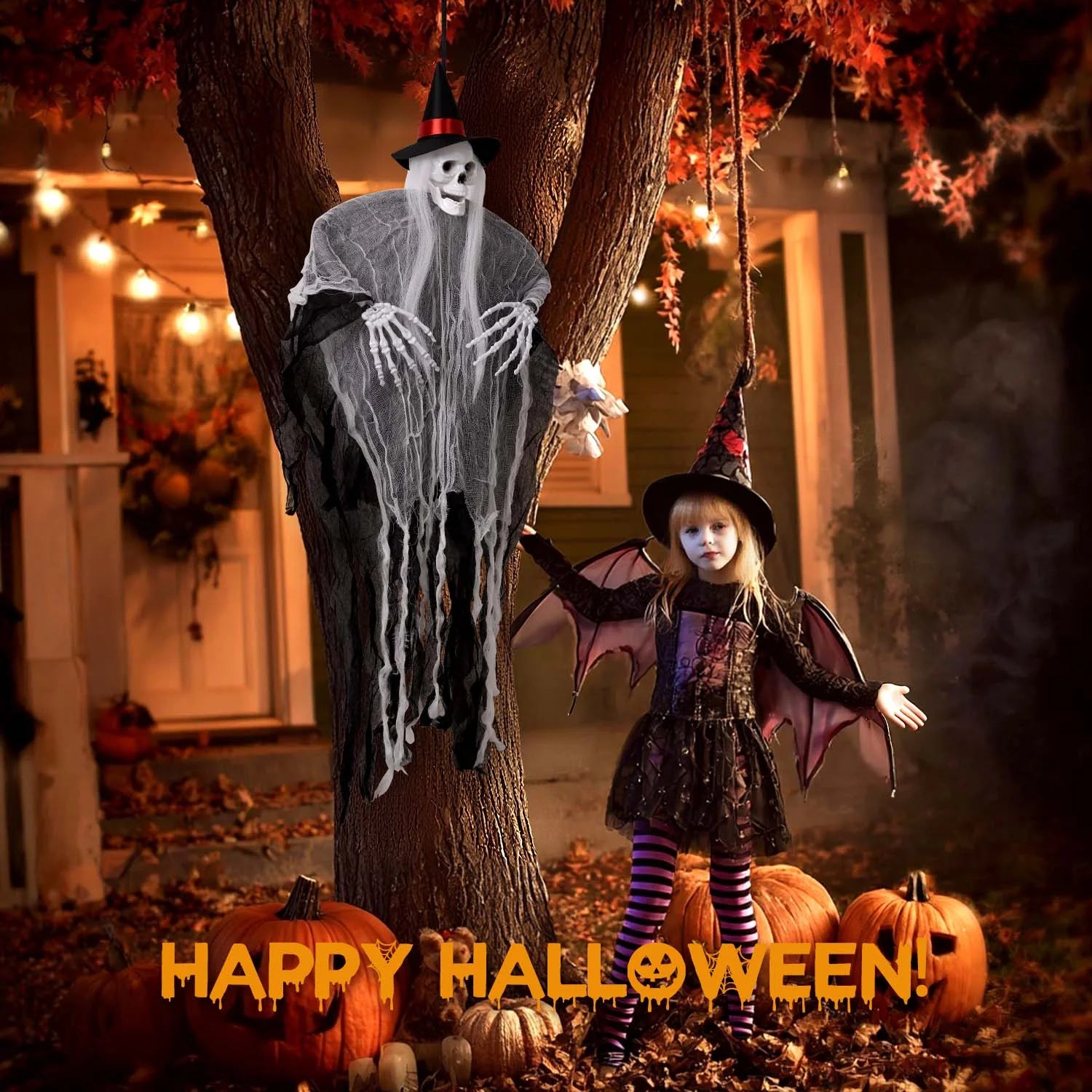 3Pcs Halloween Hanging Skeleton Ghosts Decorations Halloween Decorations Outdoor Indoor Scary Halloween Decor