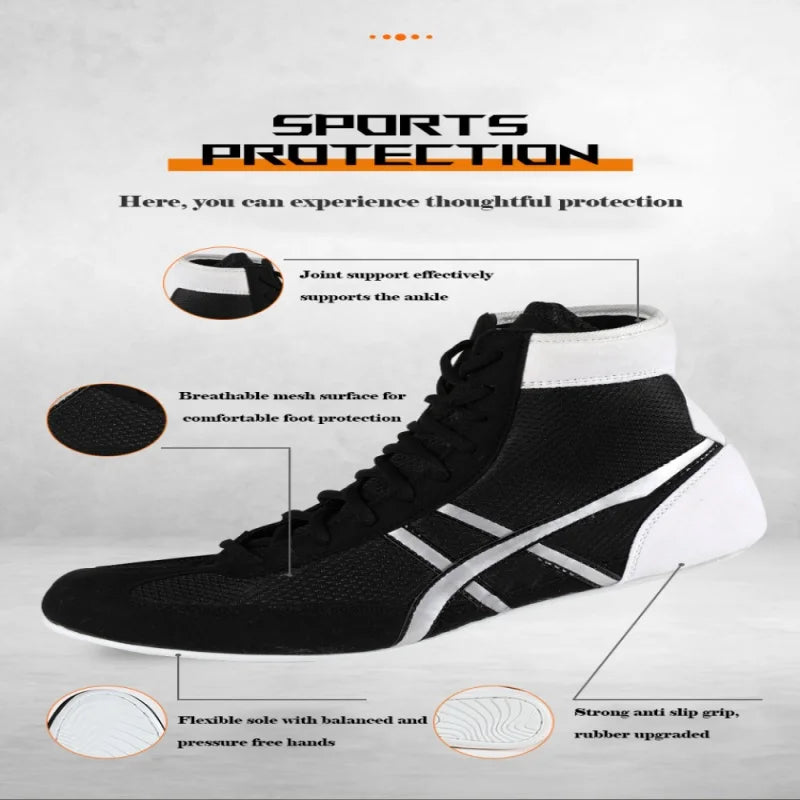 Weightlifting Shoes Boxing Shoes Breathable Wear-Resistant Non-Slip Wrestling Shoes Fighting Sports Shoes Gym Training Shoes