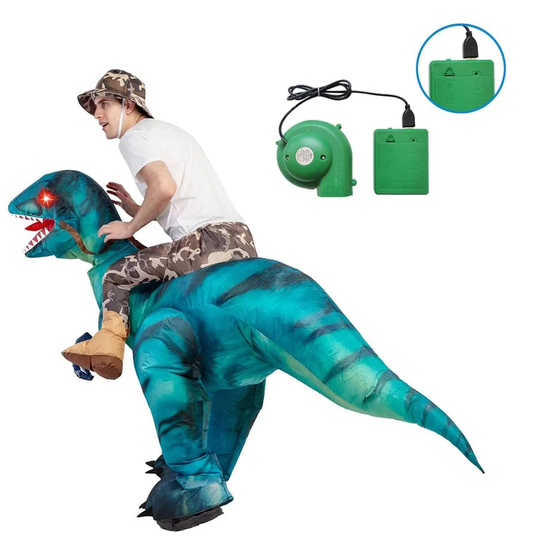 63 Inch Inflatable Dinosaur Costume Adult Dinosaur Costumes, Blow up Dinosaur Costume Adult Size, Funny Halloween Costumes for Adults Men Women Halloween Party Cosplay