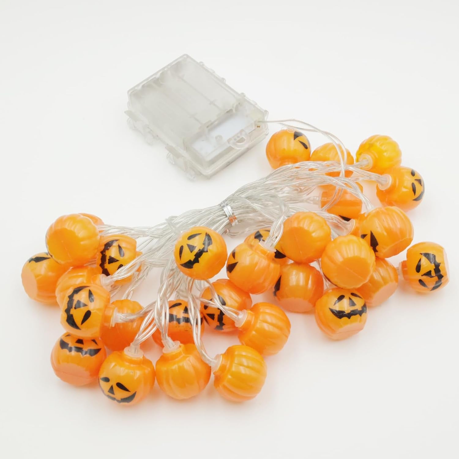 Halloween Decorations 16.4Ft 30LED Pumpkin Lights, Halloween Lights Battery Operated 8 Modes Pumpkin String Lights Halloween Decorations Indoor for Home Outdoor Festival Party Decorations.