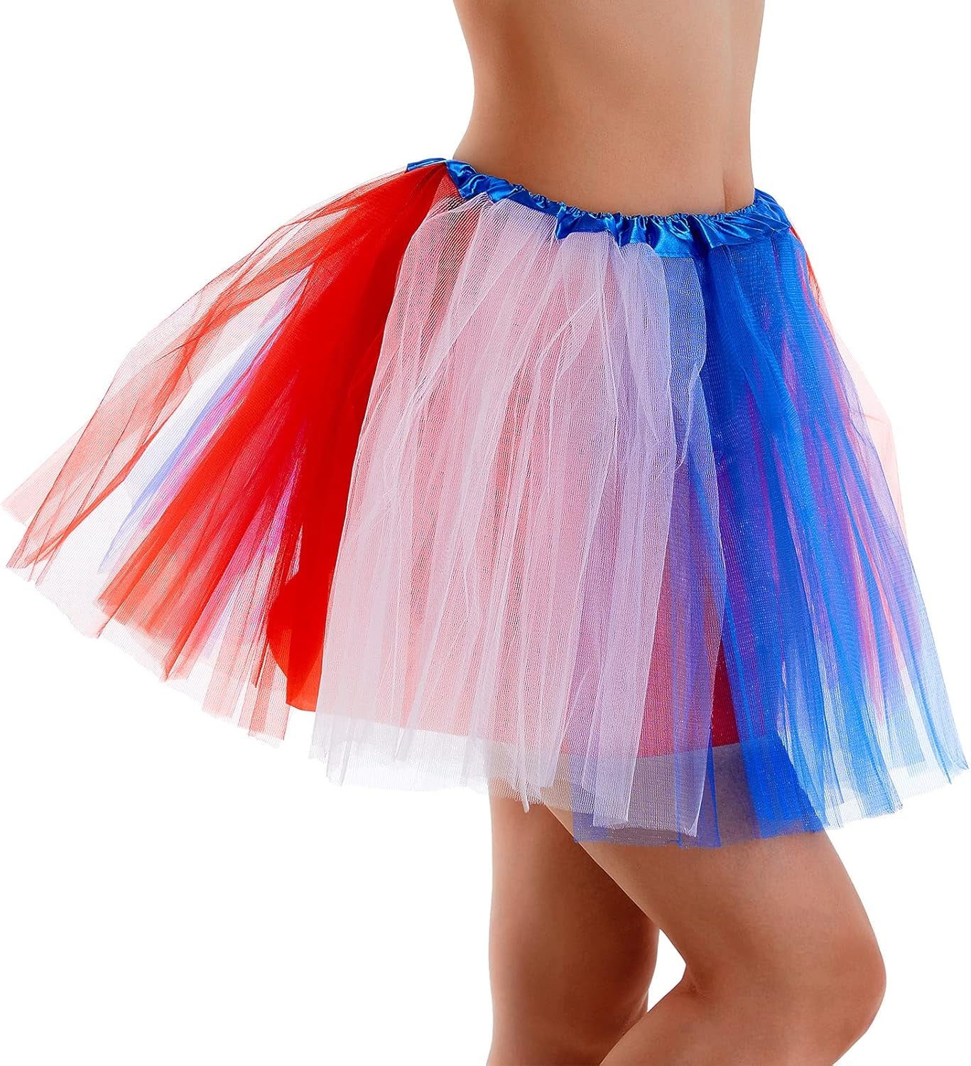 Tutu Skirt Women'S Teens Classic Elastic 4 Layered Tulle Ballet Tutu Skirt, Adult Size Non See-Through