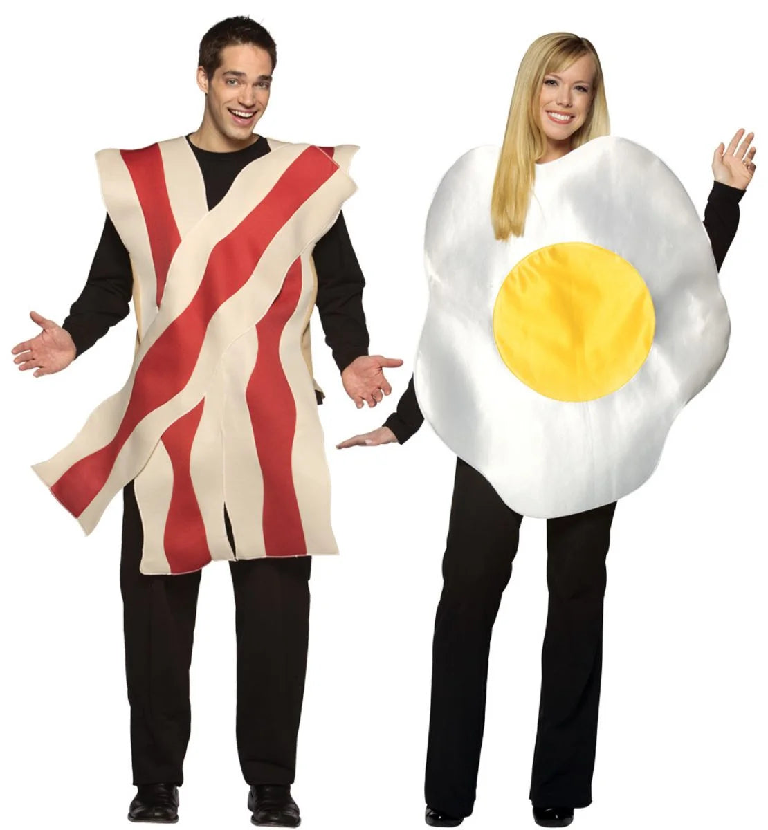 Bacon and Egg Couple Costume Adult Halloween Costume One Size Fits Most Unisex Multi Color