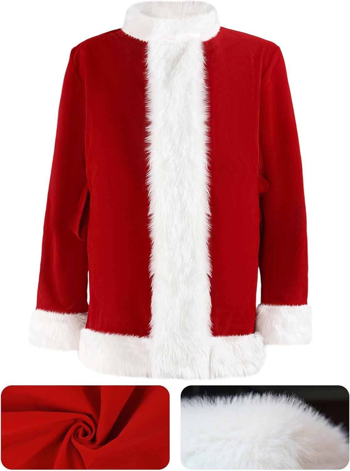 Christmas Costume for Men Santa Suit Adult 8PCS Deluxe Furry Green Giant Monster for Halloween Outfit Holiday Cosplay