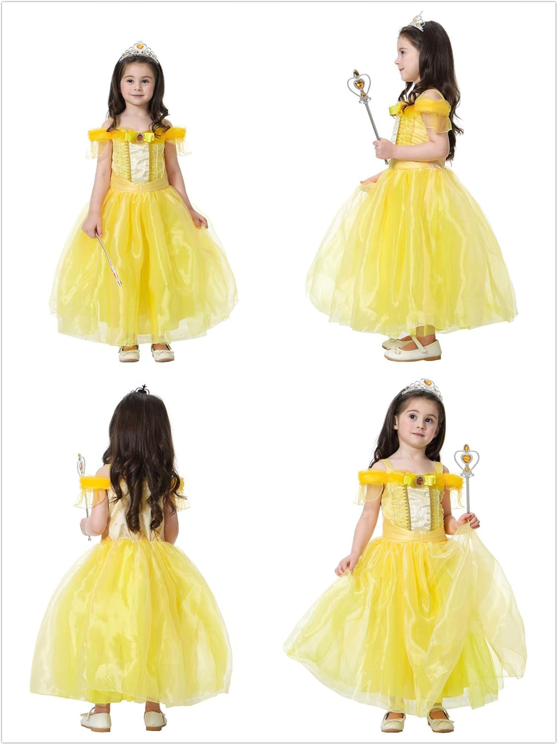 Princess Costumes Birthday Party Halloween Costume Cosplay Dress up for Little Girls 3-10 Years