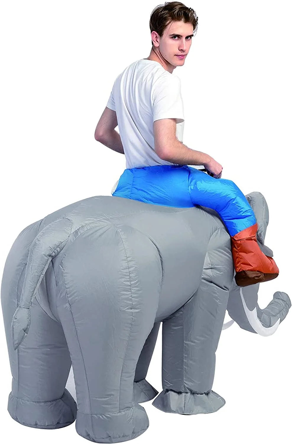 72 Inch Elephant Inflatable Costume, Halloween Blow up Costumes for Adults Men Women Unisex, Funny Adult Inflatable Costumes for Halloween Party Cosplay