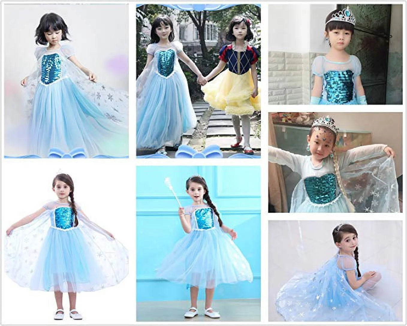 Princess Dress Halloween Costumes Party Dress up for Kids,Little Gilrs 7/8
