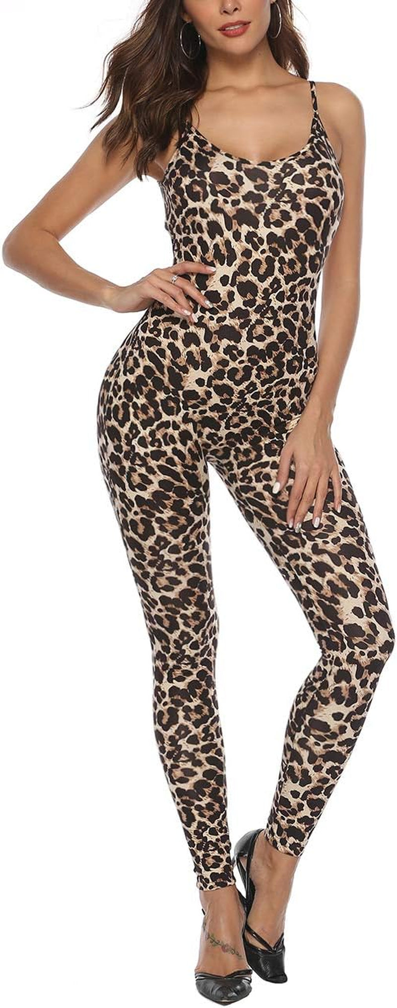 Amilia Womens Spaghetti Strap Bodycon Tank One Piece Jumpsuits Rompers Playsuit