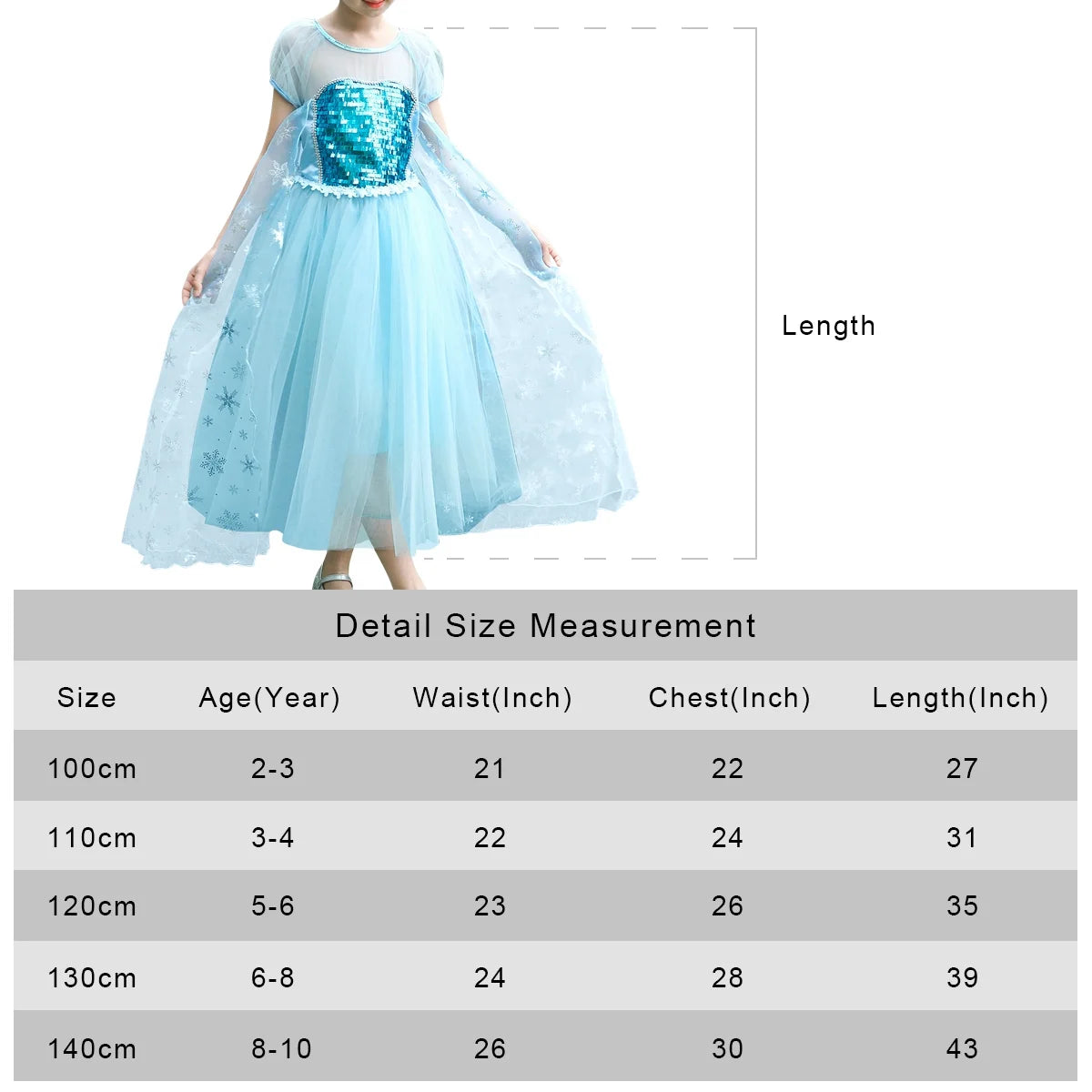 Princess Dress Halloween Costumes Party Dress up for Kids,Little Gilrs 7/8