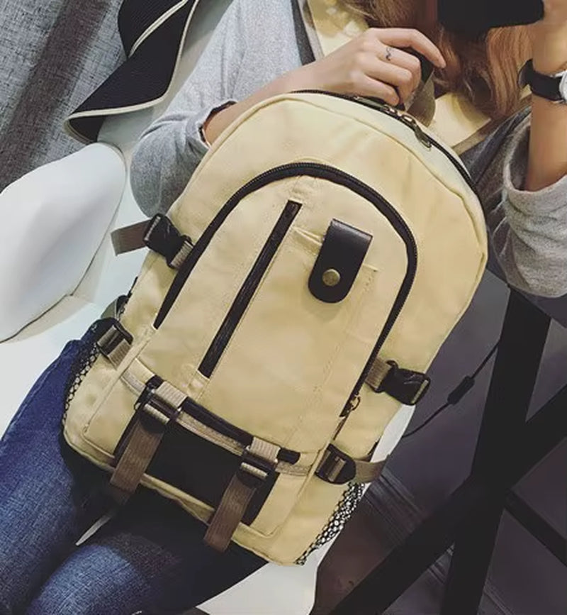 15 Inches Casual Camping Male Backpack Laptop Backpack Hiking Large Capacity Men Travel Backpack Canvas Fashion Youth Sport Bags
