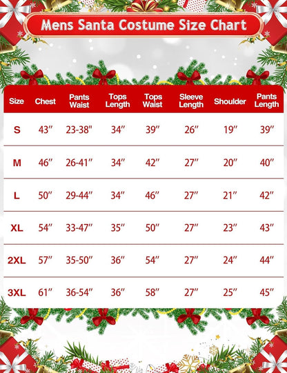 Christmas Costume for Men Santa Suit Adult 8PCS Deluxe Furry Green Giant Monster for Halloween Outfit Holiday Cosplay