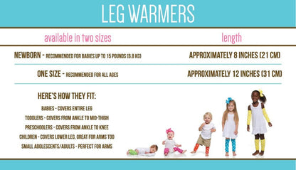 Baby Toddler and Child Polka Dot, Christmas, Halloween and Thanksgiving Style Leg Warmers