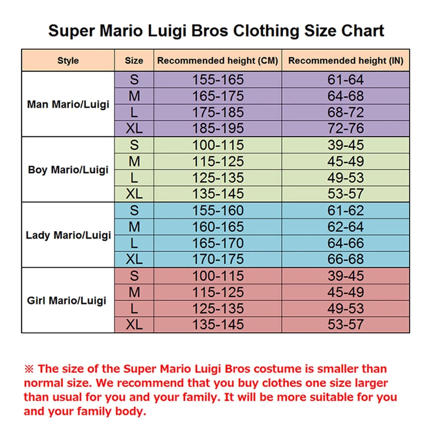 Super Brothers Costume Cosplay Fancy Dress Outfit Halloween Carnival Unisex Mens Women Adult Kids Teens (Size:M)