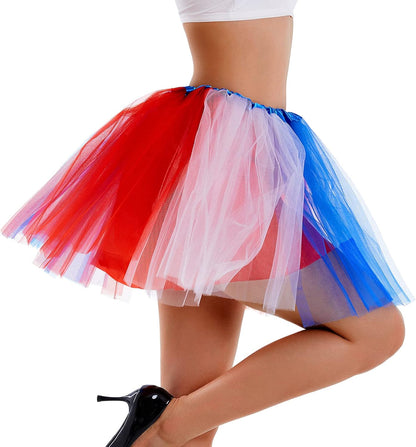 Tutu Skirt Women'S Teens Classic Elastic 4 Layered Tulle Ballet Tutu Skirt, Adult Size Non See-Through