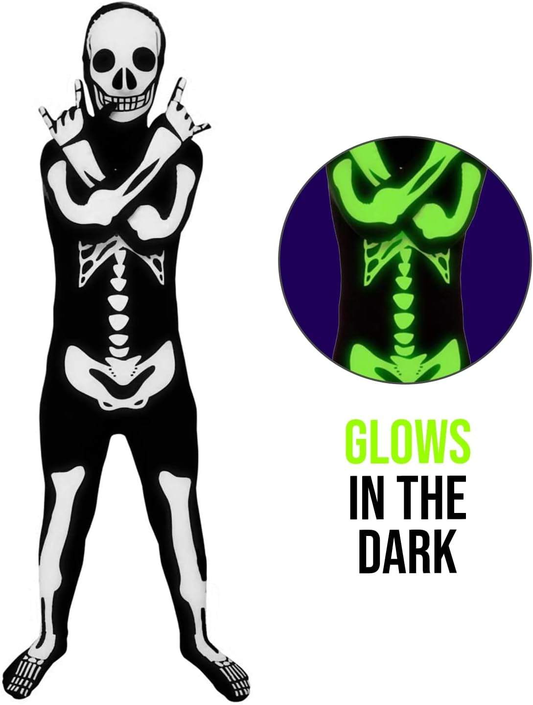 Skeleton Costume for Boys, Skeleton Outfit for Kids, Halloween Costume for Boys