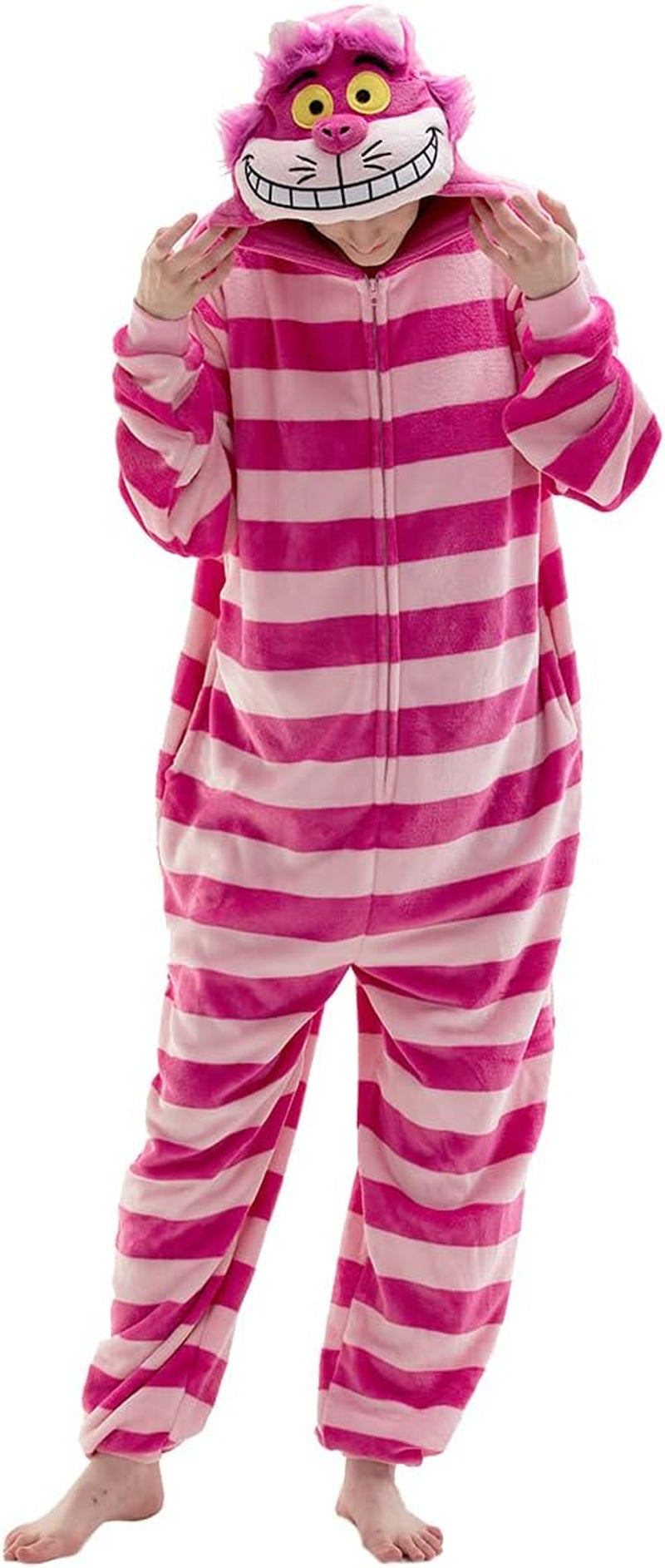 Snug Fit Unisex Adult Onesie Pajamas, Flannel Cosplay Animal One Piece Halloween Costume Sleepwear Homewear