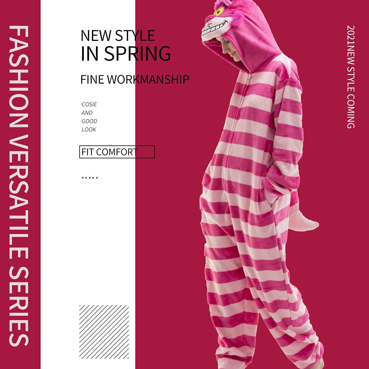 Snug Fit Unisex Adult Onesie Pajamas, Flannel Cosplay Animal One Piece Halloween Costume Sleepwear Homewear