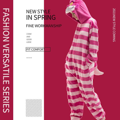 Snug Fit Unisex Adult Onesie Pajamas, Flannel Cosplay Animal One Piece Halloween Costume Sleepwear Homewear