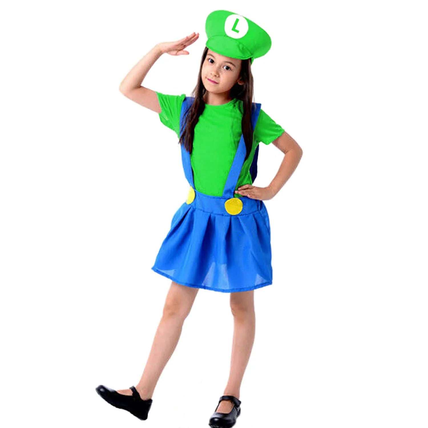 Super Brothers Costume Cosplay Fancy Dress Outfit Halloween Carnival Unisex Mens Women Adult Kids Teens (Size:M)