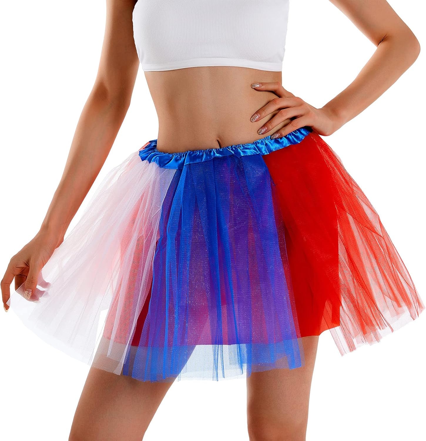 Tutu Skirt Women'S Teens Classic Elastic 4 Layered Tulle Ballet Tutu Skirt, Adult Size Non See-Through