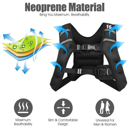 Training Weight Vest Workout Equipment with Adjustable Buckles and Mesh Bag