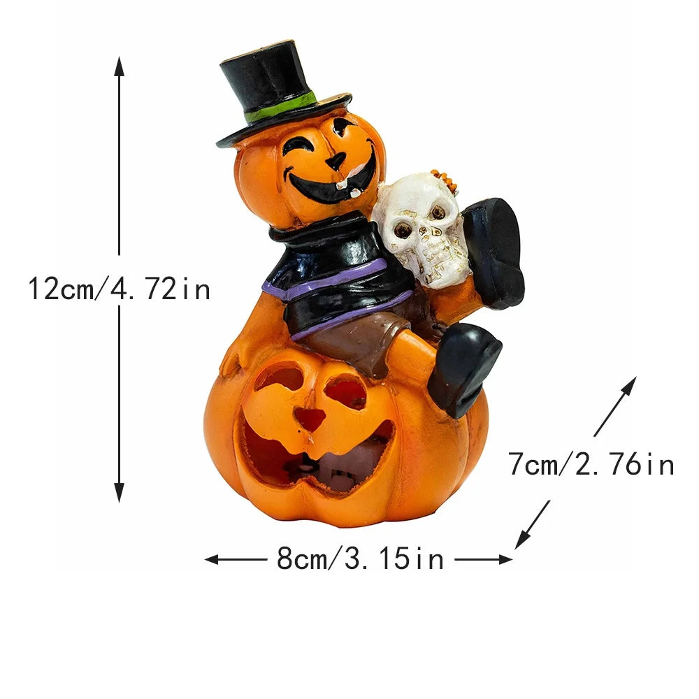 2-Packs Pumkin Decorating Halloween Pumpkin Skull Lamp LED Skeleton Night Light Halloween Decor