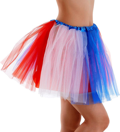 Tutu Skirt Women'S Teens Classic Elastic 4 Layered Tulle Ballet Tutu Skirt, Adult Size Non See-Through