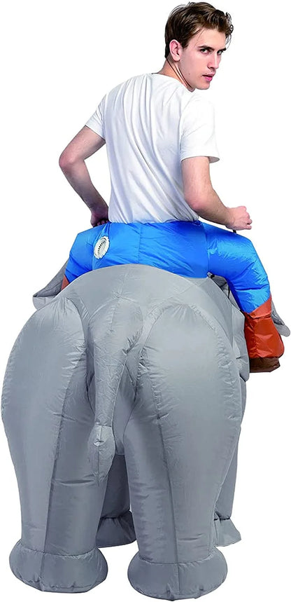 72 Inch Elephant Inflatable Costume, Halloween Blow up Costumes for Adults Men Women Unisex, Funny Adult Inflatable Costumes for Halloween Party Cosplay