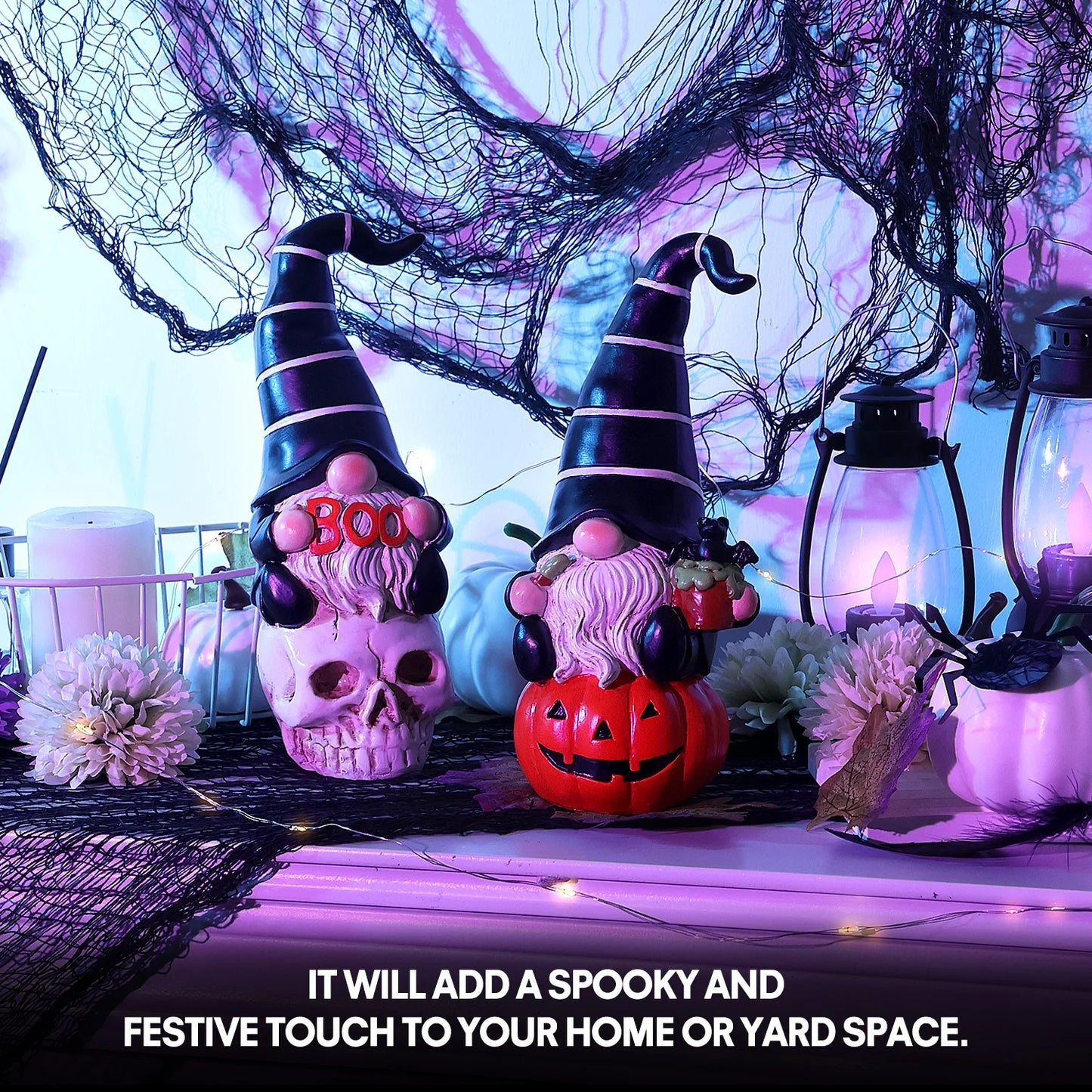 2Pcs Halloween Gnomes, Halloween Figurines, Halloween Decorations Indoor Halloween Gifts