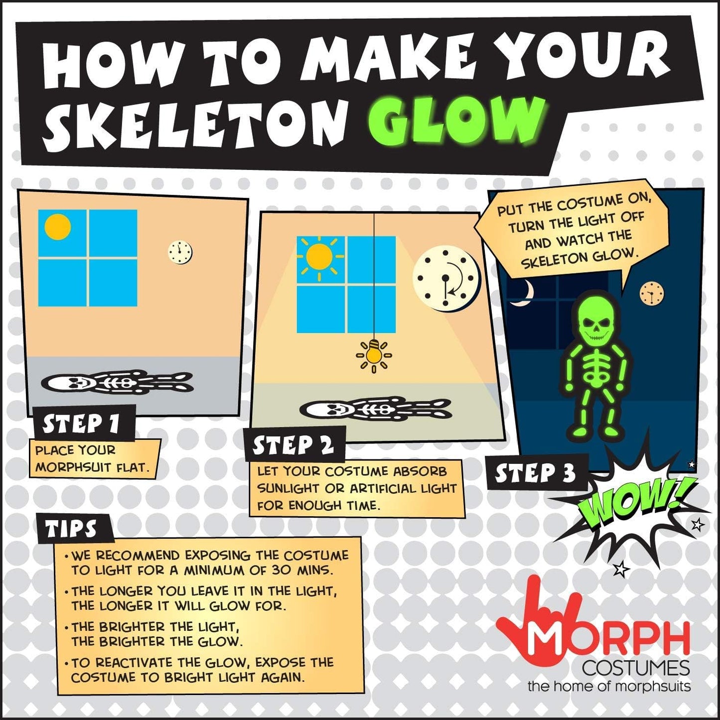 Skeleton Costume for Boys, Skeleton Outfit for Kids, Halloween Costume for Boys