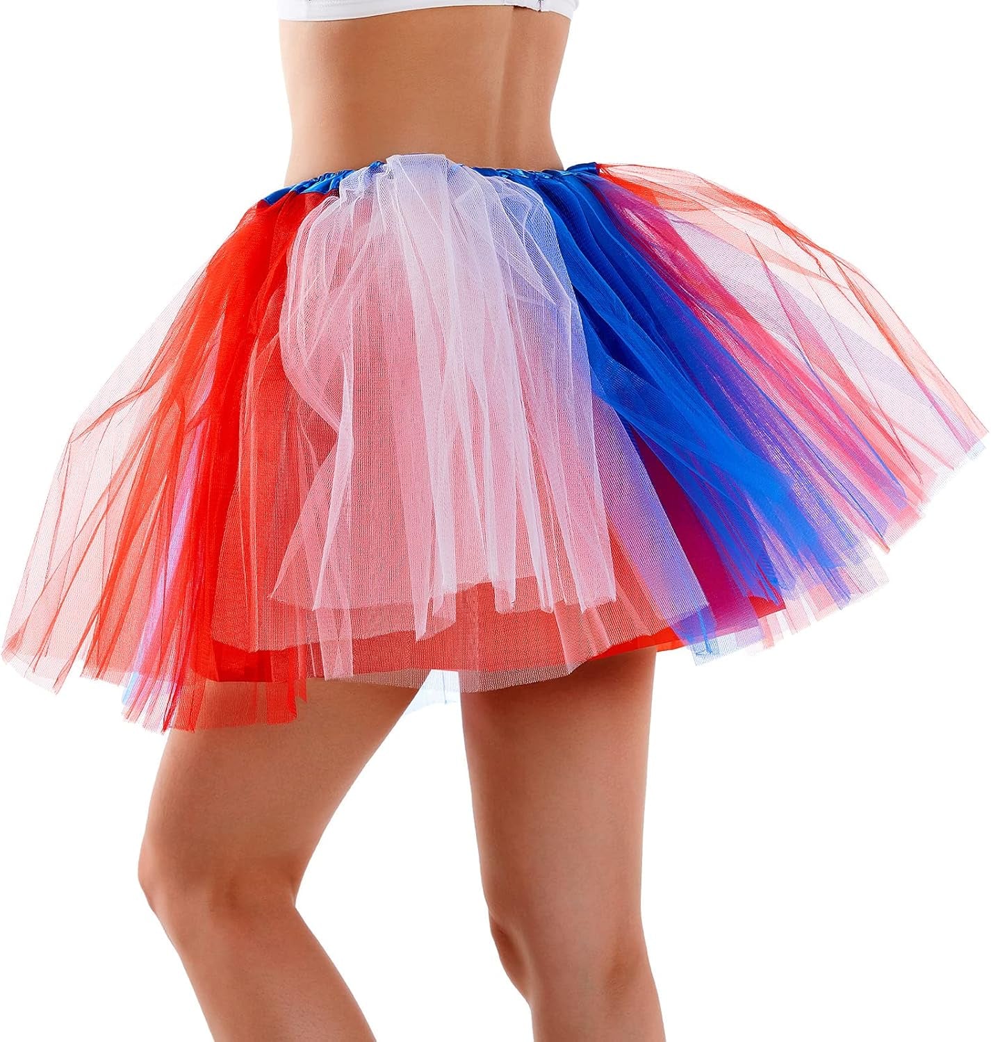 Tutu Skirt Women'S Teens Classic Elastic 4 Layered Tulle Ballet Tutu Skirt, Adult Size Non See-Through